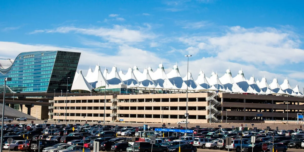 Parking garages and economy lots at Denver International Airport