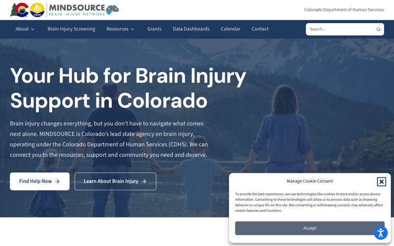 Website design for Mindsource Colorado